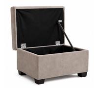 Furnishings For Less UK Milan Footstool With Storage Mink Fabric Manual Lift Lid Pouffe