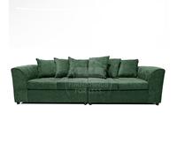 Furnishings For Less UK Monaco Chenille Fabric Long 4 Seater Sofa Scatter Back Curved Arm in Green Furnishings For Less UK Green
