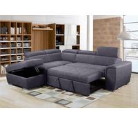 Furnishings For Less UK Nevada Large L Shaped Suede Tilting Headrest & Storage Ottoman Included Left Hand Facing in Grey Furnishings For Less UK Grey