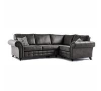 Furnishings For Less UK Oakland Charcoal Chesterfield 4 Seater L Shape Large Corner Sofa
