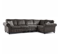 Furnishings For Less UK Oakland Charcoal Chesterfield 5 Seater L Shape Large Corner Sofa
