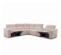 Furnishings For Less UK Oxley Beige 5 Seater Electric Recliner Corner Sofa Bluetooth Speakers Furnishings For Less UK Beige