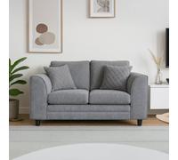 Furnishings For Less UK Quilted Soft Chenille Fabric Fabric 2 Seater Sofa Grey - Scatter Back