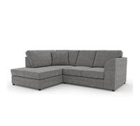 Furnishings For Less UK Quilted Soft Chenille Grey Fabric 3 To 4 Seater L Shaped Corner Sofa Grey Left Hand Facing - Full Back