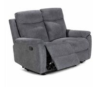 Furnishings For Less UK Vancouver 2 Seater Sofa Grey Fabric Manual Reclining Settee Furnishings For Less UK Grey