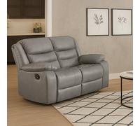 Furnishings For Less Venice Leather Reclining 2 Seater Sofa - Gray