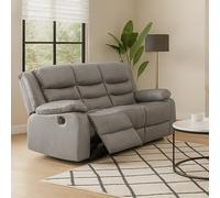 Furnishings For Less Venice Leather Reclining 3 Seater Sofa - Gray
