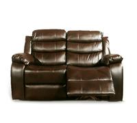 Furnishings For Less Venlo Leather Reclining 2 Seater Sofa - Brown