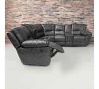 Furnishings For Less Zara Electric L Shaped 5 Seater Grey Reclining Corner Sofa
