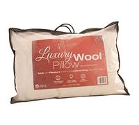 Furnishnk A 100% Hypo ALLERGENIC Natural Wool Filled Hand Made in The UK. Firm Pillow, Cotton, White, Single