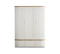 Furniture 48 Brahms Oak And Signal White Painted Triple Wardrobe