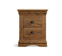 Furniture 48 Hulbury Rustic Solid Oak 2 Drawer Bedside Table