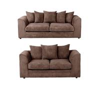 Furniture 786 Chicago Jumbo Cord 3&2 Seater Sofa Set in Chocolate Furniture 786 Chocolate