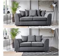 Chicago Jumbo Cord 3&2 Seater Sofa Set Grey