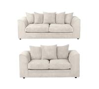 Furniture 786 Chicago Jumbo Cord 3&2 Seater Sofa Set in Ivory Furniture 786 Ivory