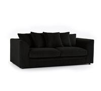 Furniture 786 Chicago Jumbo Cord 3 Seater Sofa in Black Furniture 786 Black