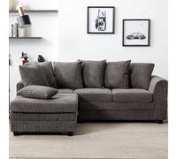 Furniture 786 Chicago Jumbo Cord 4 seater Left Hand Facing Corner Sofa in Grey Furniture 786 Grey