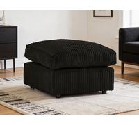 Furniture 786 Chicago Jumbo Cord Footstool in Black Furniture 786 Black