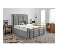 Furniture 786 Hamilton Plush Velvet Upholstered Small Double 4Feet Bed in Silver Furniture 786 Silver Small Double