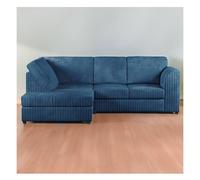Furniture 786 Hannah Jumbo Cord Full Back 4 Seater Left Hand Facing Corner Sofa in Mid Blue Furniture 786 Mid Blue