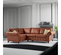 Furniture 786 Oakland Suede Leather 1c2 Corner Sofa in Brown Furniture 786 Brown