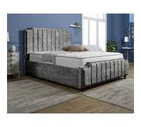 Furniture 786 washington Chenille Fabric Upholstered Single 3Feet Bed in Silver Furniture 786 Silver Single