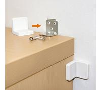 Furniture Anchors 4 Pack,Aesthetic & Invisible Once Installed,Secure 600 lbs Bookcase Dresser to Wall,Anti-Tip Furniture Safety Anchor to Childproof and Babyproof Your Home White