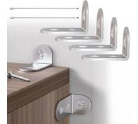 Furniture Anchors Small Aesthetic Earthquake Straps for Furniture Dresser Wall Anti-Tip Furniture Safety Anchor to Childproof and Babyproof Your Home Holds Up to 500 Pound 4pcs Bracket