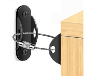 Furniture Anti Tip Kit - 3x1.5x1.5cm Cabinet Strap, Iron + Stainless Steel Strong Wire Rope, Heavy Duty Child Proofing Safety Device with Wall Fixing Nails | Secure Furniture to Wall for Tip Over Prev