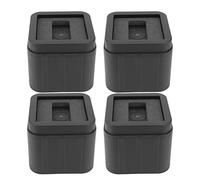 Furniture Anti Vibration Pads, Non Slip Rubber Foot Mats With Stackable Height For Sofa Table Chair Bed, 4 Sets With Accessories, Black