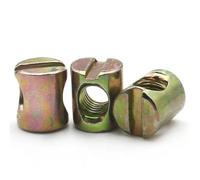 Furniture Barrel Nuts， Carbon Steel Hammer Head Threaded Insert T Nuts M6 M8 Pack Of 10 Multiple Sizes(M8X17mm (10PCS))