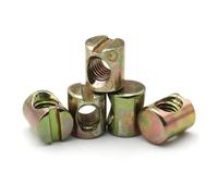 Furniture Barrel Nuts， Pack Of 6 Slotted Horizontal Hole Hammer Embedded Barrel And Dowel Nuts M4-M8(M8x17mm)