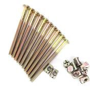Furniture Bolts and Barrel Nuts, 10 Pcs Bed Frame Bolts Crib Replacement Hardware Kit M6 Bed Bunk Furniture Hex Dowel Bolts with Barrel Nuts Carbon Steel Cross Dowel Nut (100mm)