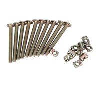 Furniture Bolts and Barrel Nuts, 10 Pcs Bed Frame Bolts Crib Replacement Hardware Kit M6 Bed Bunk Furniture Hex Dowel Bolts with Barrel Nuts Carbon Steel Cross Dowel Nut (60mm)