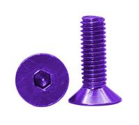 Furniture Bolts,Hexagon Screw Bolt,M3.5x18/20 Metric Color Aluminum Alloy Flat Head Countersunk Hex Screws(Purple,M3.5 x L18mm10 Pcs)