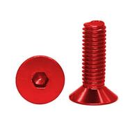 Furniture Bolts,Hexagon Screw Bolt,M3.5x18/20 Metric Color Aluminum Alloy Flat Head Countersunk Hex Screws(Red,M3.5 x L18mm10 Pcs)