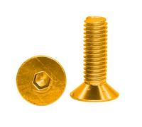 Furniture Bolts,Hexagon Screw Bolt,M3.5x18/20 Metric Color Aluminum Alloy Flat Head Countersunk Hex Screws(Gold,M3.5 x L20mm10 Pcs)