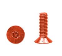 Furniture Bolts,Hexagon Screw Bolt,M3.5x18/20 Metric Color Aluminum Alloy Flat Head Countersunk Hex Screws(Orange,M3.5 x L18mm10 Pcs)