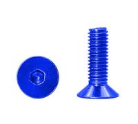 Furniture Bolts,Hexagon Screw Bolt,M3.5x18/20 Metric Color Aluminum Alloy Flat Head Countersunk Hex Screws(Drak Blue,M3.5 x L18mm10 Pcs)