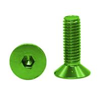 Furniture Bolts,Hexagon Screw Bolt,M3.5x18/20 Metric Color Aluminum Alloy Flat Head Countersunk Hex Screws(Green,M3.5 x L20mm10 Pcs)