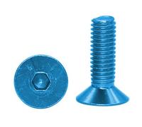 Furniture Bolts,Hexagon Screw Bolt,M3.5x18/20 Metric Color Aluminum Alloy Flat Head Countersunk Hex Screws(Sky Blue,M3.5 x L18mm10 Pcs)