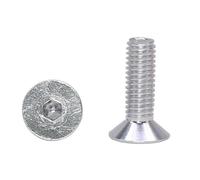 Furniture Bolts,Hexagon Screw Bolt,M3.5x18/20 Metric Color Aluminum Alloy Flat Head Countersunk Hex Screws(Silver,M3.5 x L20mm10 Pcs)