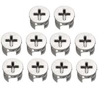 Furniture Cam Lock Nut Connectors Fittings 15x11mm for Cabinet Drawer Wardrobe Furniture Beds Chairs Cam Lock Slotted Screw Fittings 10pcs