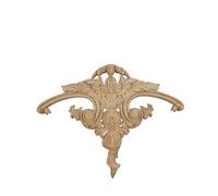 Furniture Carving Flowers Solid Wood Carved Relief Decorative Flowers - Wall Panel & Door Stickers Wooden Big Floral Decals for Home DIY Applique(E2-42.5x33.5cm)