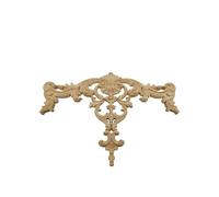 Furniture Carving Flowers Solid Wood Carved Relief Decorative Flowers - Wall Panel & Door Stickers Wooden Big Floral Decals for Home DIY Applique(F2-42x35cm)