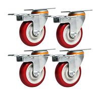 Furniture Caster,3-4-5 Inch Polyurethane Casters,Trolley Swivel Castors Wheels,300Kg Heavy Duty Casters with Brakes, Durable/Silence, Kit 4