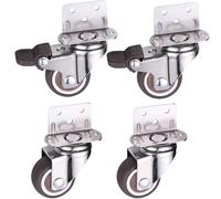 Furniture Casters 4 Pack 5.1cm Swivel Wheels for Bed Table Chair HeavyDuty Universal Rollers with Brakes Easy Mobility for Home Use Small Moving Parts