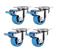 Furniture casters, 4X Swivel Castors, 1/1.25/1.5/2 Inch Nylon Casters, Silent Small Furniture Chair Trunk with Brakes(4 Brakes,1.5in)