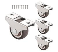 Furniture Casters- Castor Wheels Fixed Rubber- Small Trolley Casters- Furniture Silent Castors- Replacement Castors for Furniture 25mm 32mm 35mm 50mm, 4 Pcs, With Screws,38mm