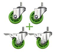 Furniture casters, Castor Wheels Heavy Duty 4X Swivel Stem Caster with Brake Lock,Bolt M12*30(Swivel+brake,3in(75mm))